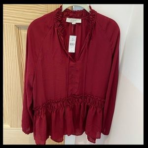 BNWT Loft Medium red top